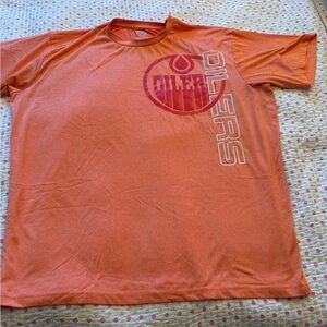 NHL Official Licensed Heathered Orange Short Sleeve Edmonton Oilers T-Shirt-XXL